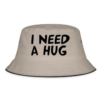 I NEED A HUG - Bucket Hat - khaki/black - Front