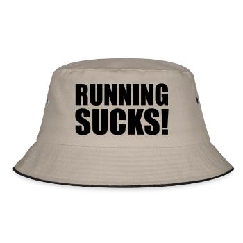 Running Sucks - Bucket Hat - khaki/black - Front
