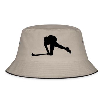 Feldhockey - Bucket Hat - Khaki/Schwarz - Vorne