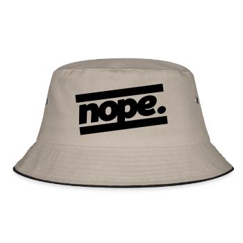 nope design - Bucket Hat - Khaki/Schwarz - Vorne