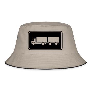 Shield Truck Trailer Trailer Inverted Negative - Bucket Hat - khaki/black - Front