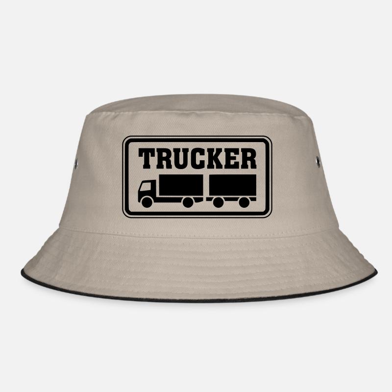 Schild Trucker Hängerzug Gliederzug Bucket Hat