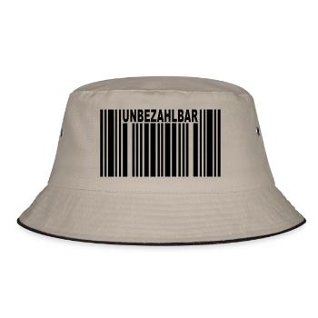 unbezahlbar barcode - Bucket Hat - Khaki/Schwarz - Vorne