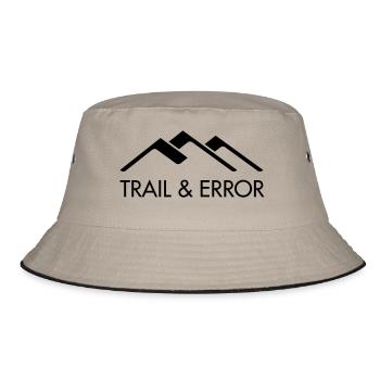 TRAIL & ERROR Logo Schwarz - Bucket Hat - Khaki/Schwarz - Vorne