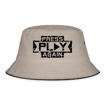 press_play_again_1_f1 - Bucket Hat - Khaki/Schwarz - Vorne