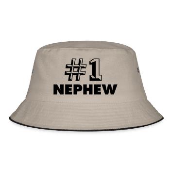 number one nephew - Bucket Hat - Khaki/Schwarz - Vorne