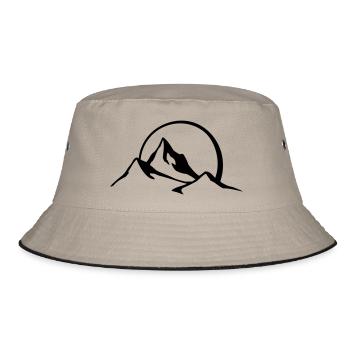 berg_panorama - Bucket Hat - Khaki/Schwarz - Vorne