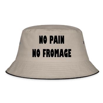 No pain no fromage - Bucket Hat - Khaki/Schwarz - Vorne