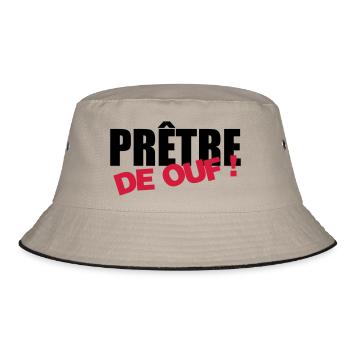 Pfarrer / Priester / Katholisch / Religion - Bucket Hat - Khaki/Schwarz - Vorne