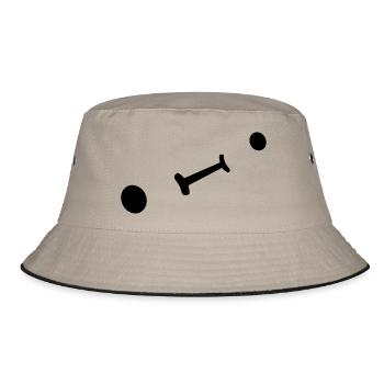 Einfaches Süßes Gesicht - Bucket Hat - Khaki/Schwarz - Vorne