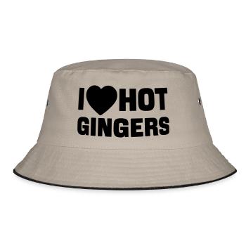 Ich liebe Ingwer - Bucket Hat - Khaki/Schwarz - Vorne