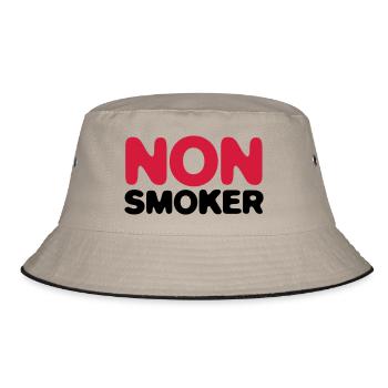 Ich bin Nichtraucher! - Bucket Hat - Khaki/Schwarz - Vorne