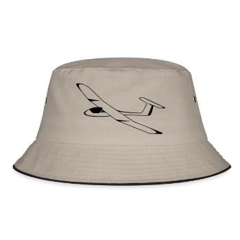 segelflugzeug - Bucket Hat - Khaki/Schwarz - Vorne