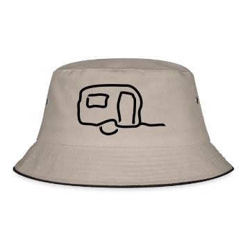 wohnwagen Umriss 2 - Bucket Hat - Khaki/Schwarz - Vorne