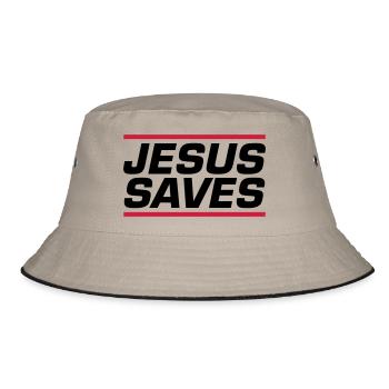 Jésus sauve un verset biblique - Bob - kaki/noir - Devant