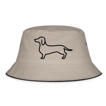 sausage dog - Bucket Hat - khaki/black - Front