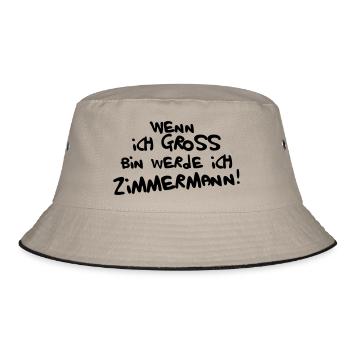 Ich werde Zimmermann - Bucket Hat - Khaki/Schwarz - Vorne