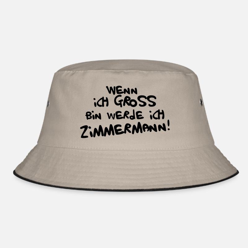 Ich werde Zimmermann - Bucket Hat - Khaki/Schwarz