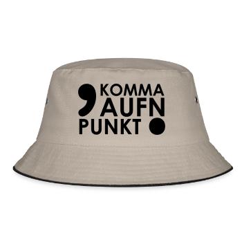 Komma aufn Punkt - Bucket Hat - Khaki/Schwarz - Vorne