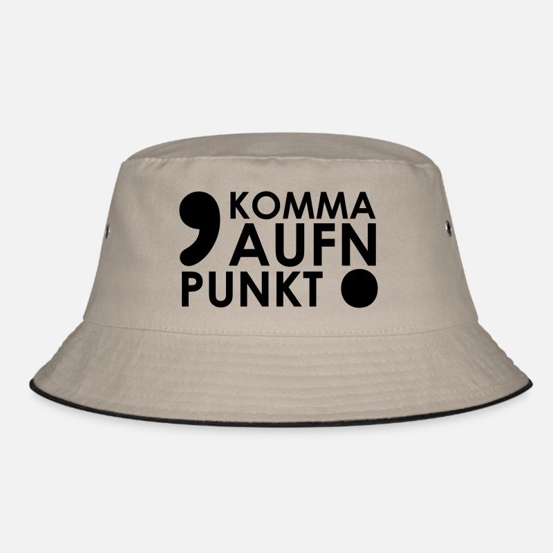 Komma aufn Punkt - Bucket Hat - Khaki/Schwarz