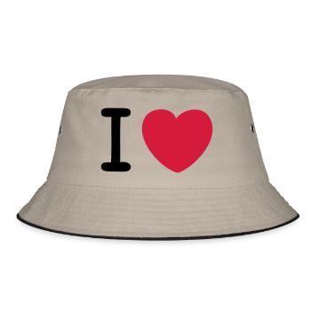 I love Original - Bucket Hat - Khaki/Schwarz - Vorne