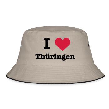 I love (heart) Thüringen - Bucket Hat - Khaki/Schwarz - Vorne