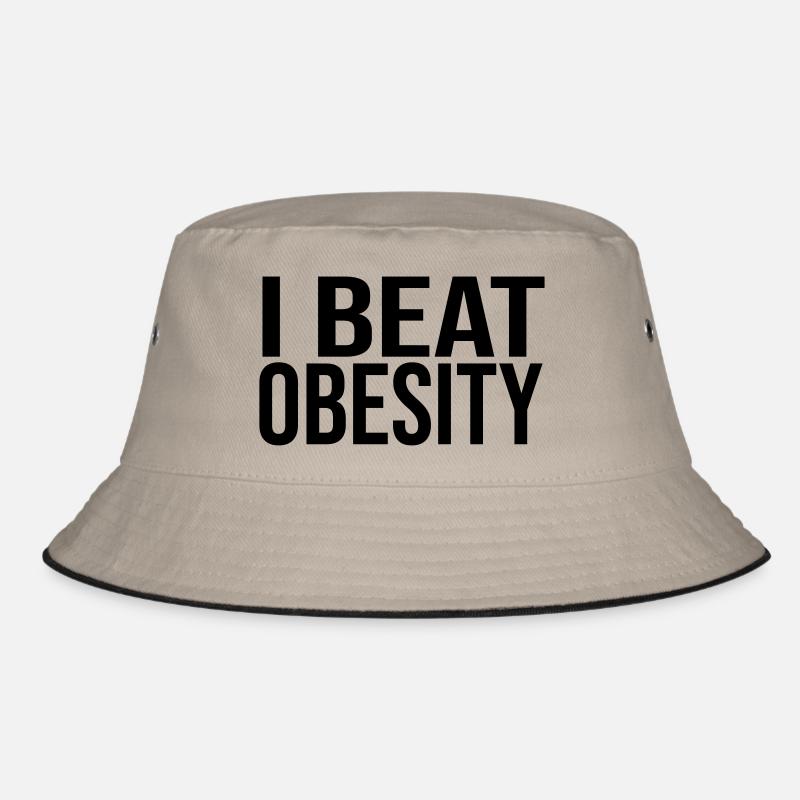 I Beat Obesity - Bucket Hat - khaki/black