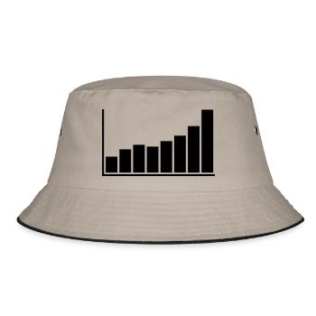 bar bar chart ascending strokes profit - Bucket Hat - khaki/black - Front