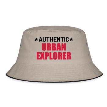 Urbex / Urban Exploration / Explorer / Cataphile - Bucket Hat - khaki/black - Front