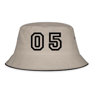 number - 05 - zero five - Bucket Hat - khaki/black - Front