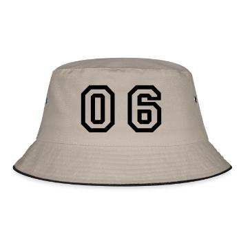 number - 06 - zero six - Bucket Hat - khaki/black - Front