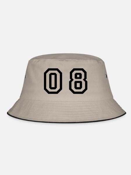Nummer - 08 - null acht - Bucket Hat - Khaki/Schwarz - Vorne