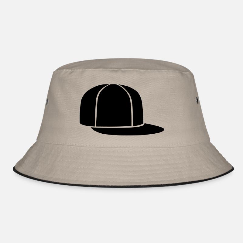 Baseball cap - Bucket Hat - Khaki/Schwarz
