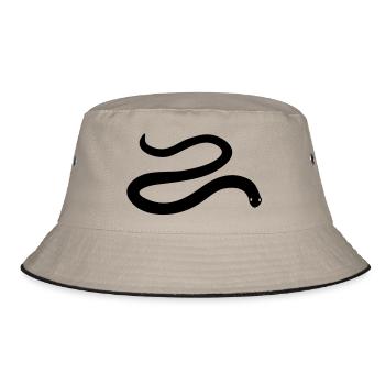 schlange reptil eidechse gekko gift snake wurm - Bucket Hat - Khaki/Schwarz - Vorne