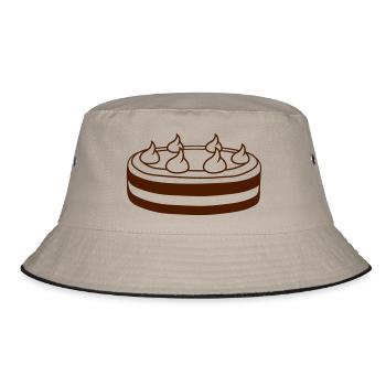 lecker kuchen essen hunger backen kueche baecker b - Bucket Hat - Khaki/Schwarz - Vorne
