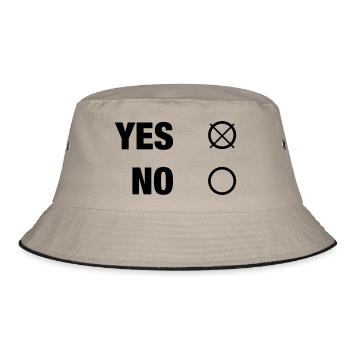 YES NO - Bucket Hat - khaki/black - Front