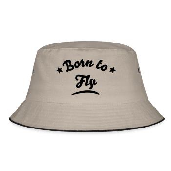 born to fly 01 - Bucket Hat - khaki/black - Front
