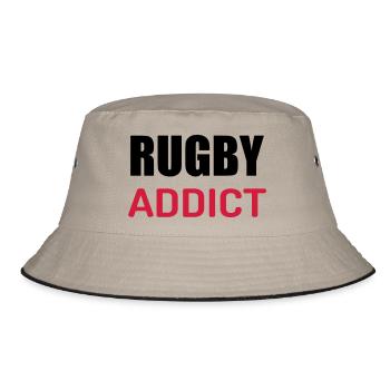 Rugby / Rugbyman / Sport / Fighter / Fight - Bucket Hat - Khaki/Schwarz - Vorne
