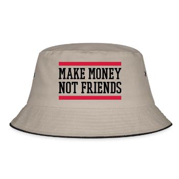 Make Money Not Friends - Bucket Hat - Khaki/Schwarz - Vorne