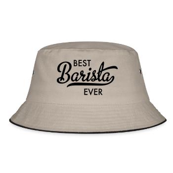 Best Barista ever - Bucket Hat - Khaki/Schwarz - Vorne