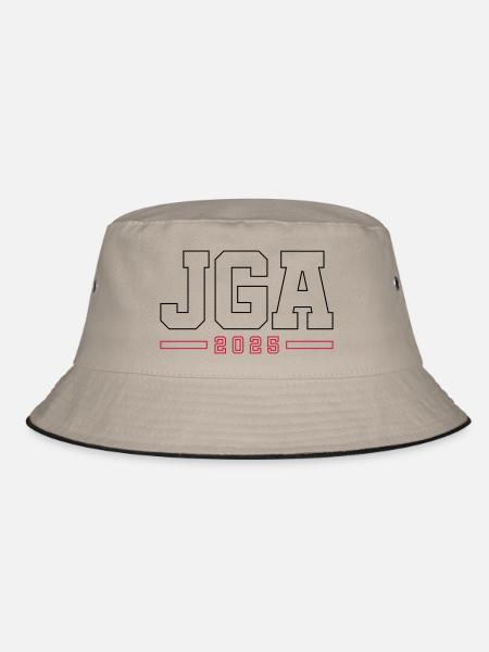 JGA 2025 Kontur Junggesellenabschied - Bucket Hat - Khaki/Schwarz - Vorne