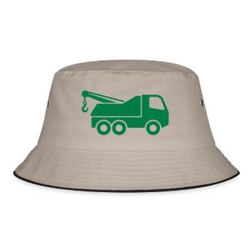 Recovery truck icon symbol shape. Breakdown Towing - Bucket Hat - khaki/black - Front
