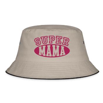 Super Mama - Bucket Hat - khaki/black - Front