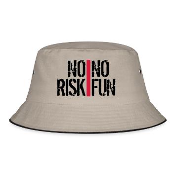 bars stripes spontaneous font no risk no fun spr - Bucket Hat - khaki/black - Front