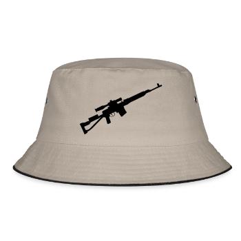 Scharfschütze Sniper Gewehr - Bucket Hat - Khaki/Schwarz - Vorne
