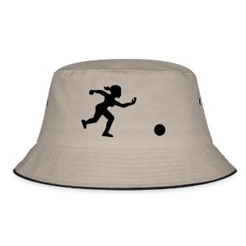 Bowlingspielerin wirft ihren Ball - Bucket Hat - Khaki/Schwarz - Vorne