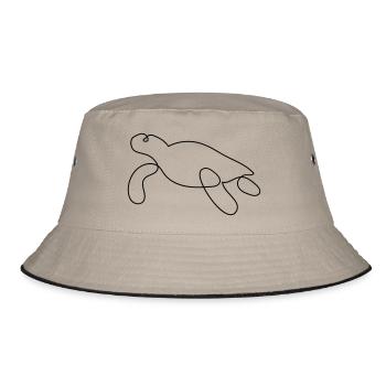 Turtle One-Line Style - Bucket Hat - khaki/black - Front