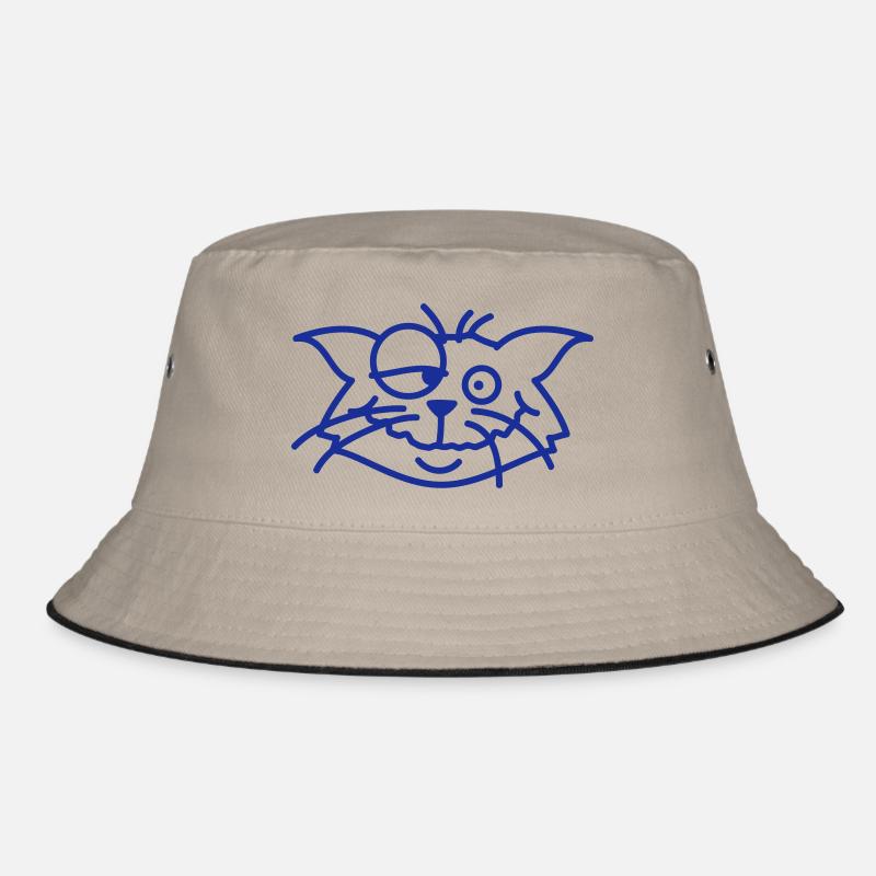 Confused Cat Squints Funny Crazy Grimace Bucket Hat
