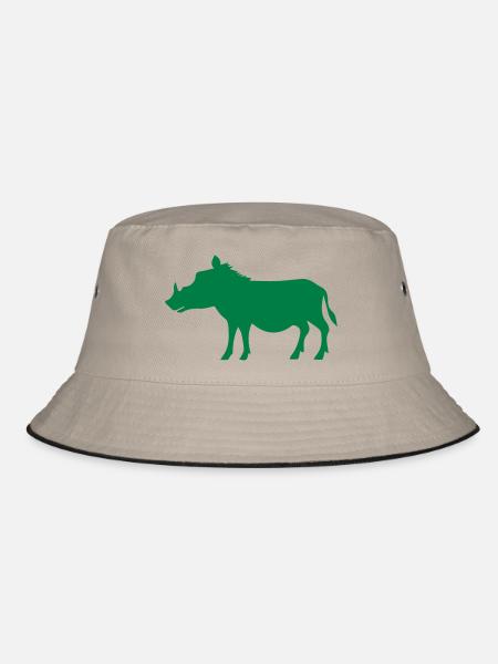 Wildschwein - Bucket Hat - Khaki/Schwarz - Vorne