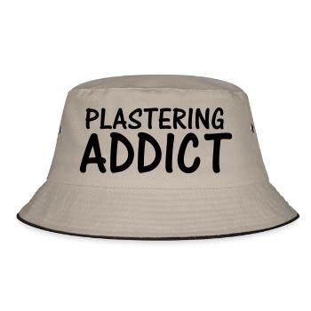 plastering addict - Bucket Hat - khaki/black - Front